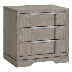 Picket House Furnishings Argo 3-Drawer Nightstand with USB in Gray