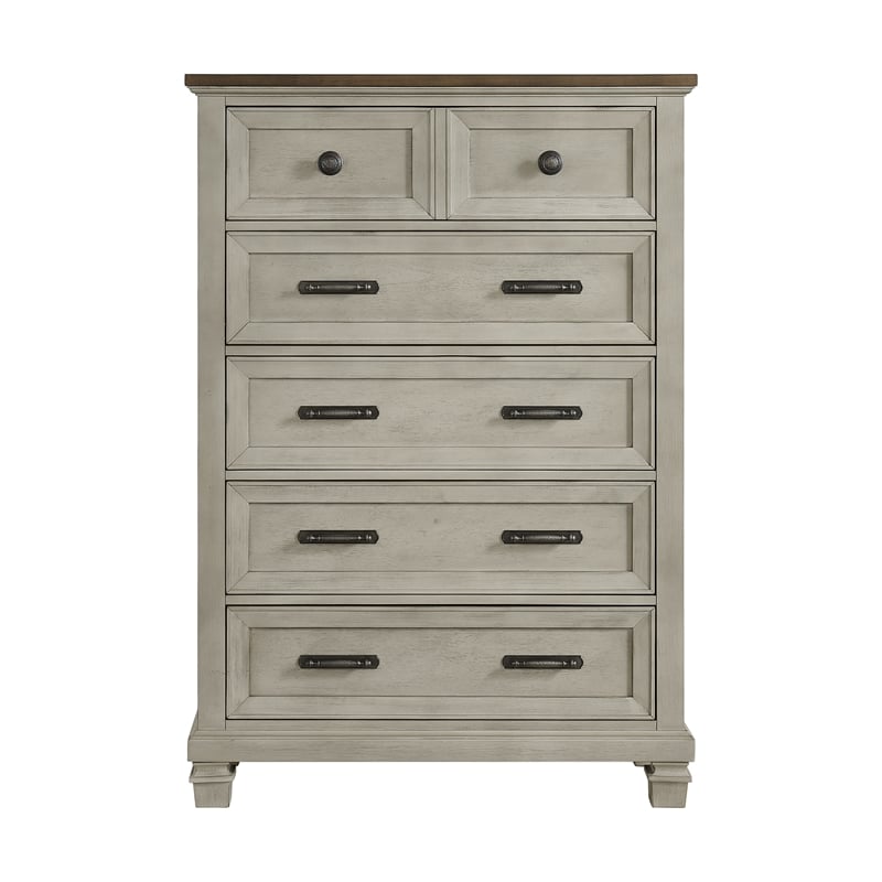 Picket House Furnishings Bloomfield Chest in Medium Brown & Washed Stone