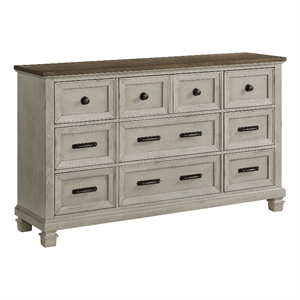picket house furnishings bloomfield dresser in medium brown & washed stone