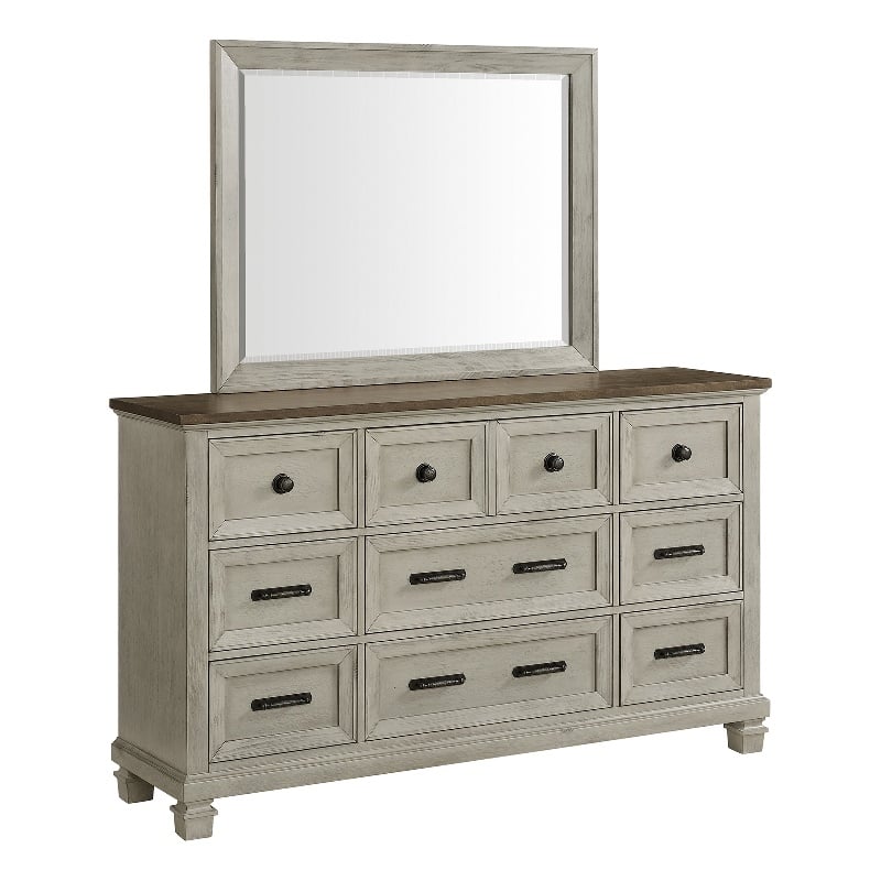 Picket House Furnishings Bloomfield Dresser & Mirror Set - Medium Brown