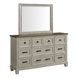 Picket House Furnishings Bloomfield Dresser & Mirror Set - Medium Brown