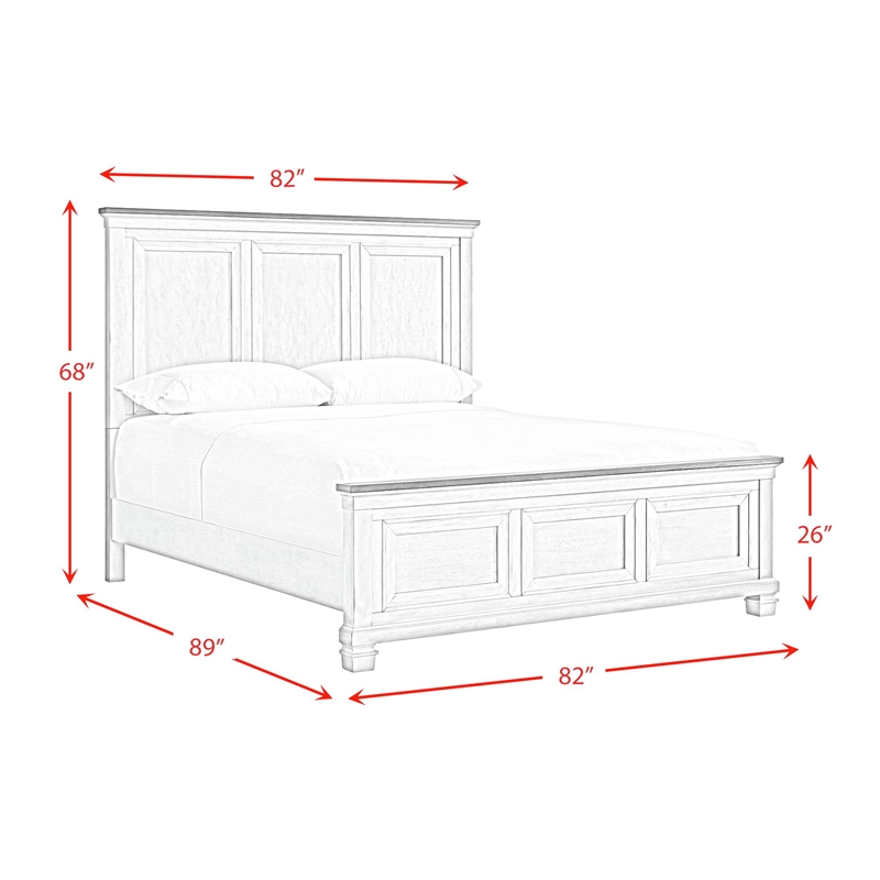 Picket House Furnishings Bloomfield King Panel Bed - Medium Brown & Washed Stone