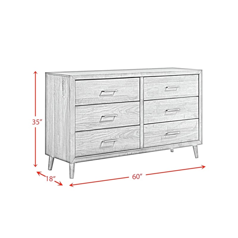 Picket House Furnishings Zuma 6-Drawer Dresser in Walnut