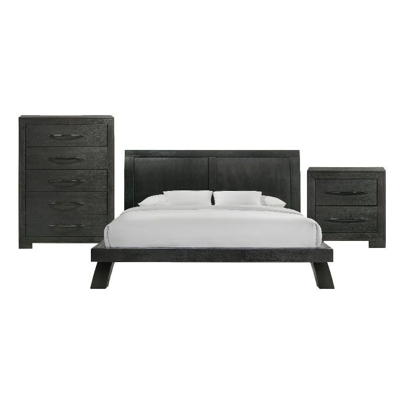 Picket House Furnishings Kenn King Panel 3PC Bedroom Set in Black