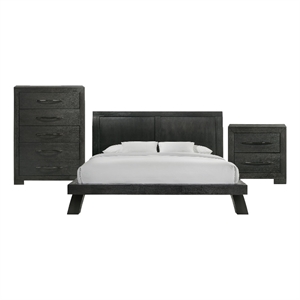 Picket House Furnishings Kenn King Panel 3PC Bedroom Set in Black