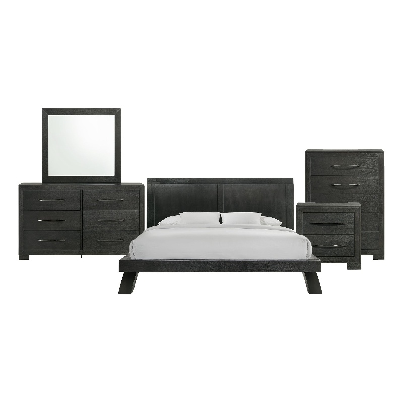 Picket House Furnishings Kenn King Panel 5PC Bedroom Set in Black