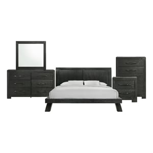 Picket House Furnishings Kenn King Panel 5PC Bedroom Set in Black