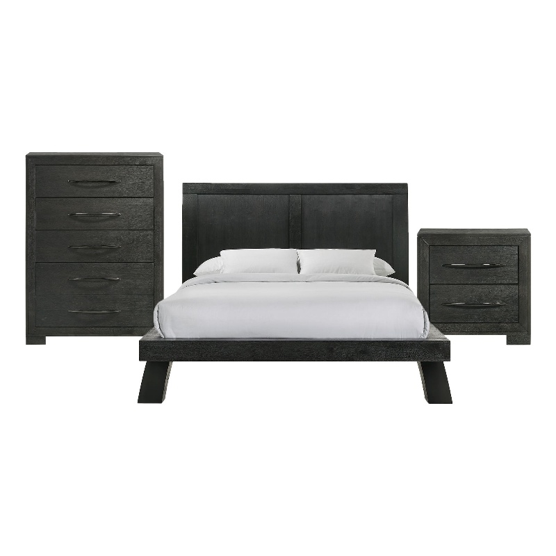 Picket House Furnishings Kenn Queen Panel 3PC Bedroom Set in Black