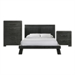 Picket House Furnishings Kenn Queen Panel 3PC Bedroom Set in Black