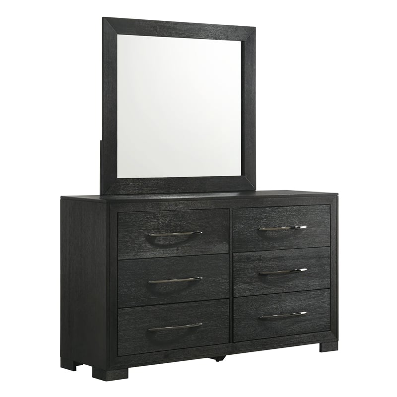 Picket House Furnishings Kenn Queen Panel 5PC Bedroom Set in Black