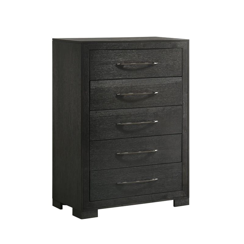 Picket House Furnishings Kenn Queen Panel 5PC Bedroom Set in Black