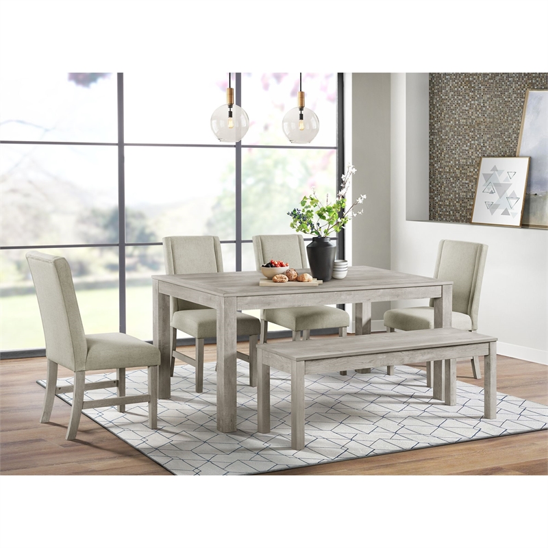Picket House Furnishings Holmes 6PC Standard Height Dining Set in White