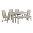 Picket House Furnishings Holmes 6PC Standard Height Dining Set in White