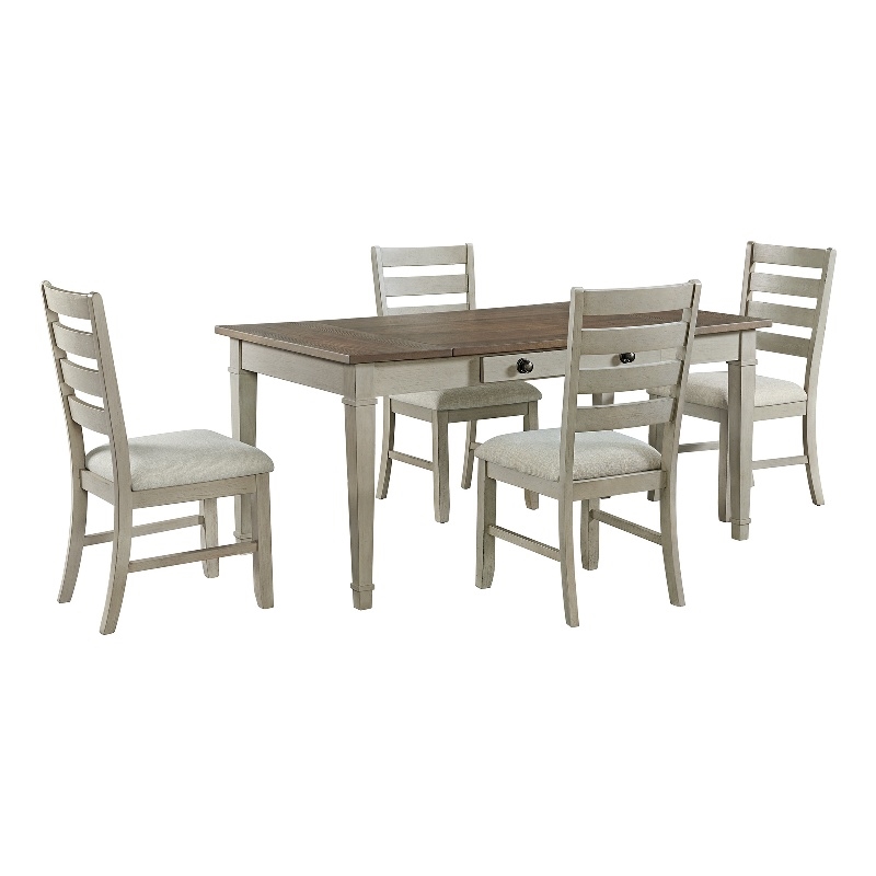 Picket House Furnishings Bloomfield 5PC Dining Set - Medium Brown & Washed Stone
