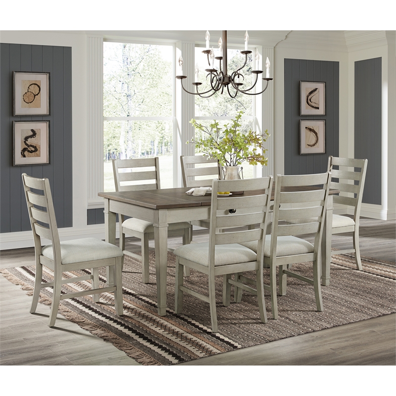 Picket House Furnishings Bloomfield 7PC Standard Height Dining Set -Medium Brown