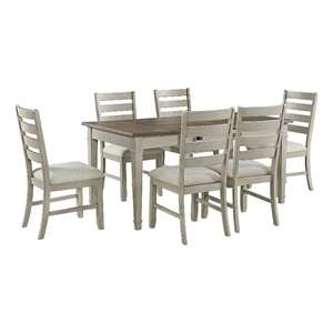 Picket House Furnishings Bloomfield 7PC Standard Height Dining Set -Medium Brown