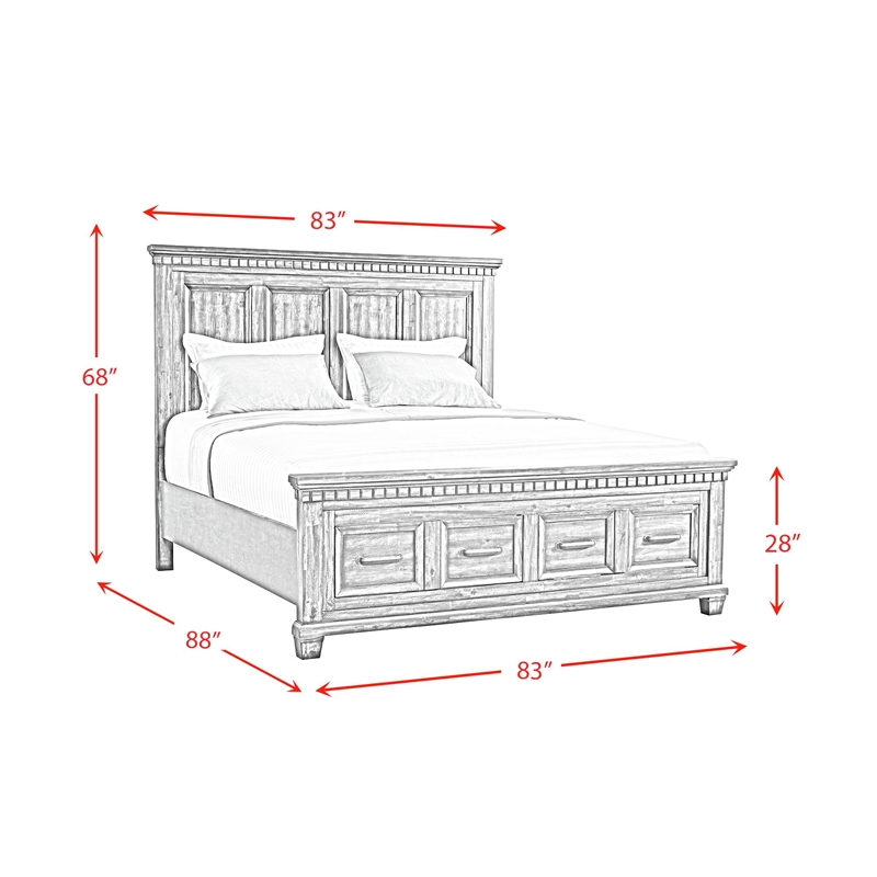 Picket House Furnishings Windom King Storage 5PC Bedroom Set in Charcoal