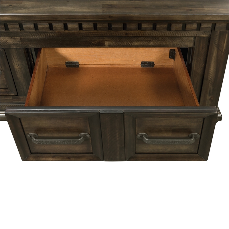 Picket House Furnishings Windom King Storage 5PC Bedroom Set in Charcoal