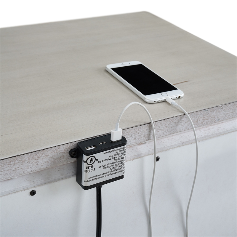 Picket House Furnishings Windom King Storage 5PC Bedroom Set in Antique White