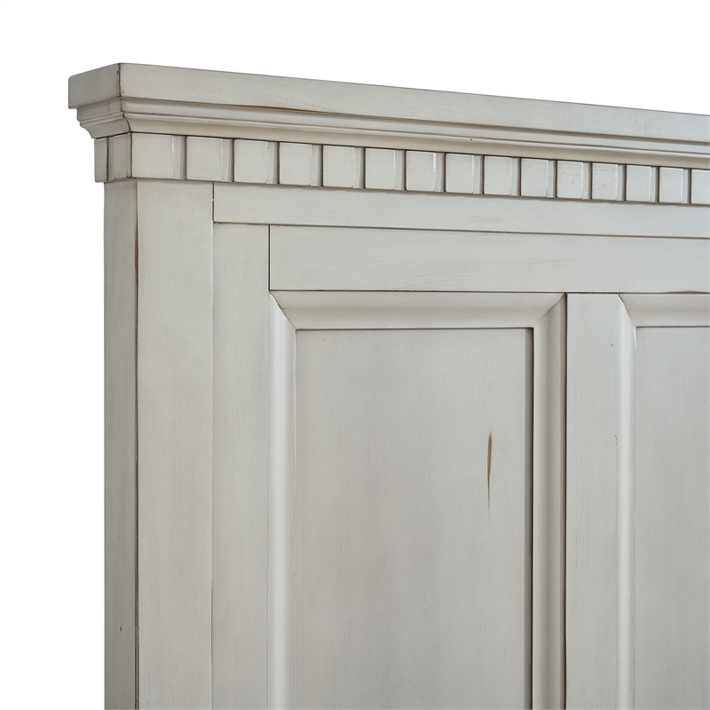 Picket House Furnishings Windom King Storage 5PC Bedroom Set in Antique White