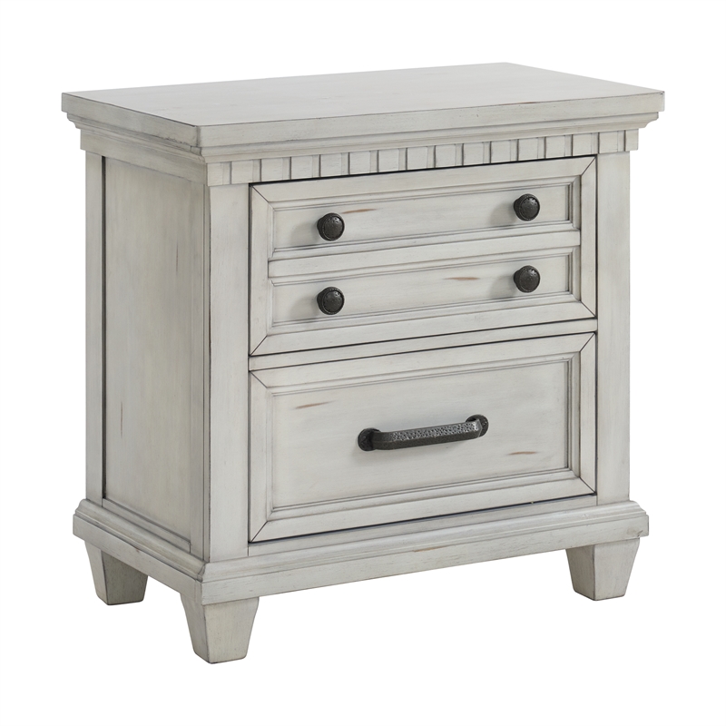 Picket House Furnishings Windom Queen Storage 3PC Bedroom Set in Antique White