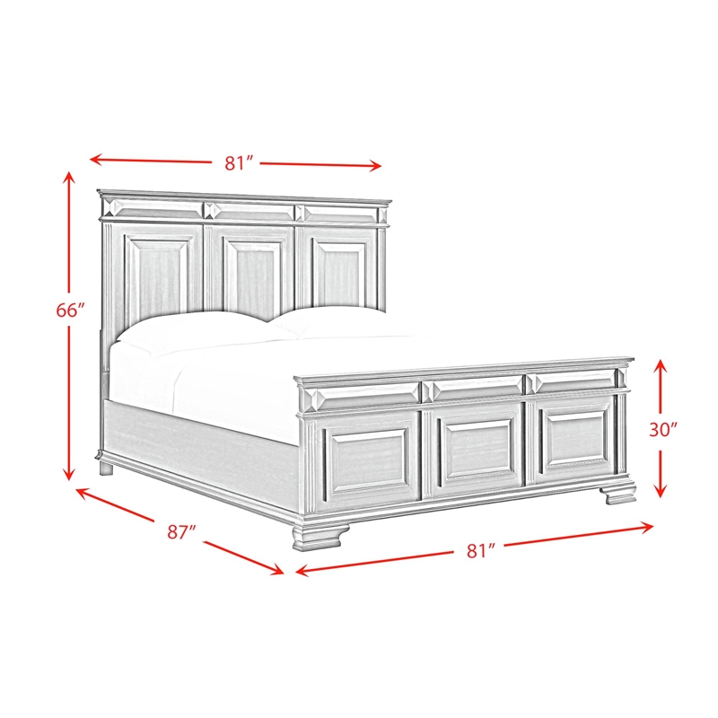 Picket House Furnishings Sumner King Panel 3PC Bedroom Set in Antique White