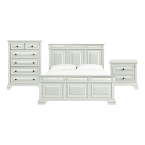 Picket House Furnishings Sumner King Panel 3PC Bedroom Set in Antique White
