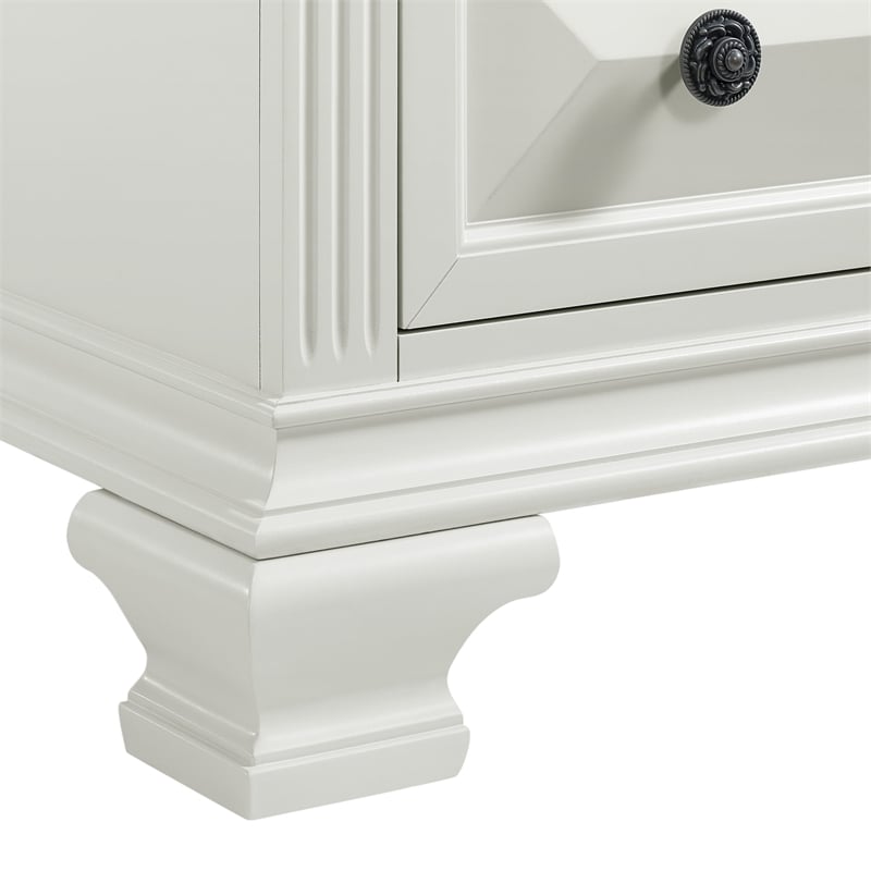 Picket House Furnishings Sumner King Panel 5PC Bedroom Set in Antique White