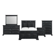 Picket House Furnishings Sumner Queen Panel 5PC Bedroom Set in Black