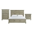 Picket House Furnishings Emiko King Panel 3PC Bedroom Set in Light Gray