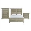 Picket House Furnishings Emiko Queen Panel 3PC Bedroom Set in Light Gray
