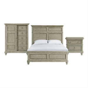 Picket House Furnishings Emiko Queen Panel 3PC Bedroom Set - Gray