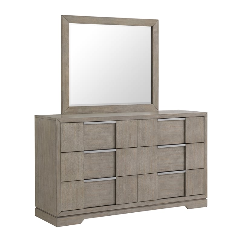 Picket House Furnishings Argo King Panel 5PC Bedroom Set with LED in Gray