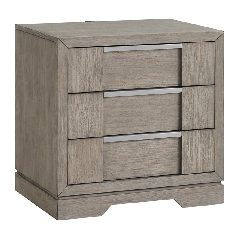 Picket House Furnishings Argo King Panel 5PC Bedroom Set with LED in Gray