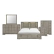 Picket House Furnishings Argo King Panel 5PC Bedroom Set with LED in Gray