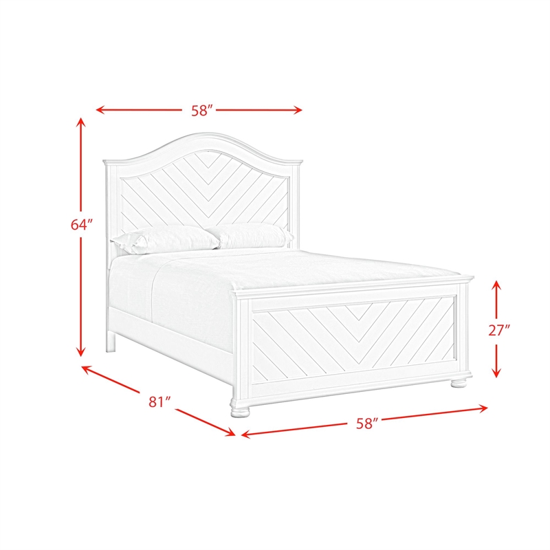 Picket House Furnishings Conaughey  Full Panel 5PC Bedroom Set in White
