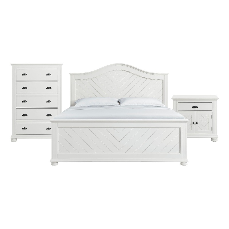 Picket House Furnishings Conaughey  King Panel 3PC Bedroom Set in White