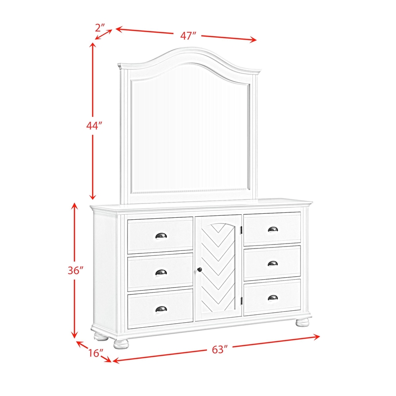 Picket House Furnishings Conaughey  King Panel 5PC Bedroom Set in White