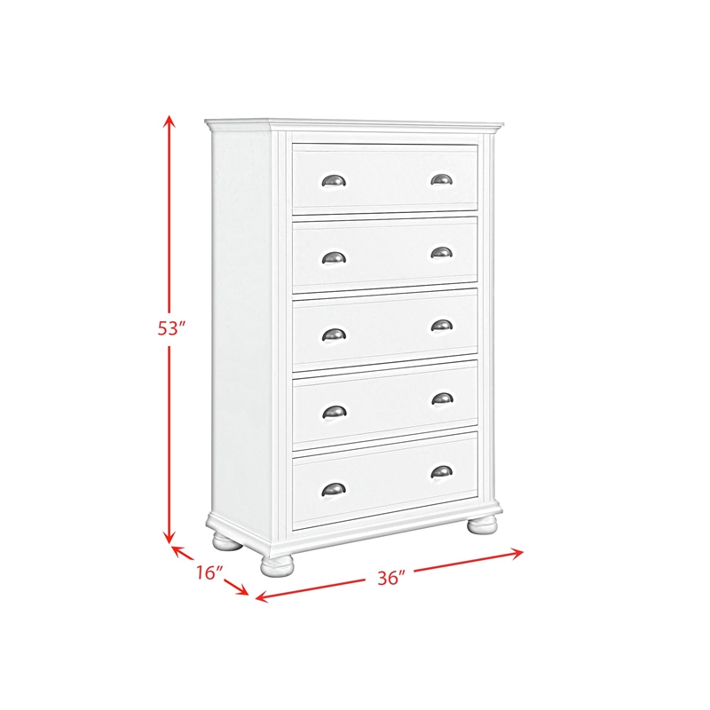 Picket House Furnishings Conaughey  King Panel 5PC Bedroom Set in White