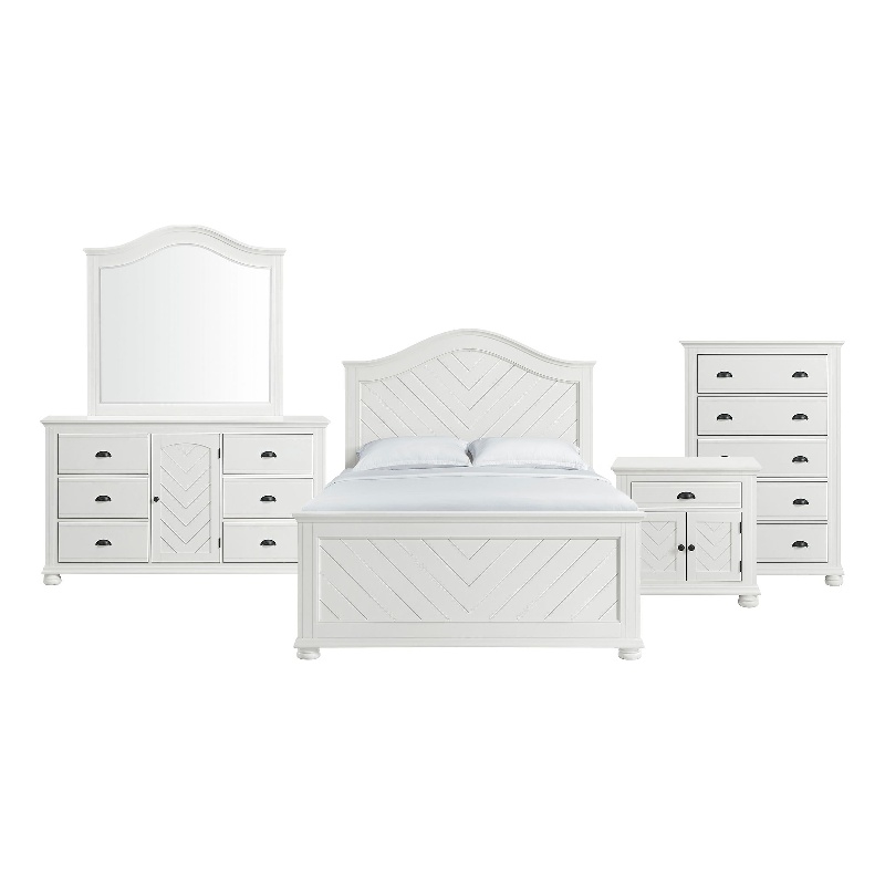 Picket House Furnishings Conaughey  Queen Panel 5PC Bedroom Set in White