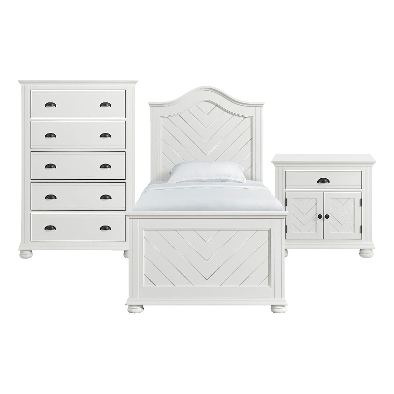 Picket House Furnishings Conaughey  Twin Panel 3PC Bedroom Set in White