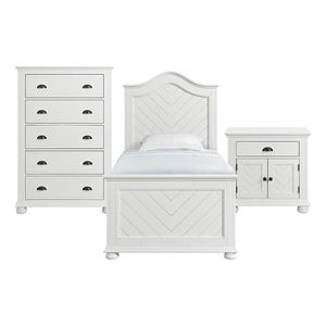 Picket House Furnishings Conaughey  Twin Panel 3PC Bedroom Set in White