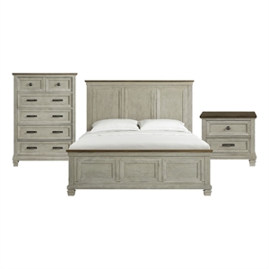 Picket House Furnishings Bloomfield King Panel 3PC Bedroom Set - Medium Brown