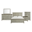 Picket House Furnishings Bloomfield Panel 5PC Bedroom Set - Medium Brown