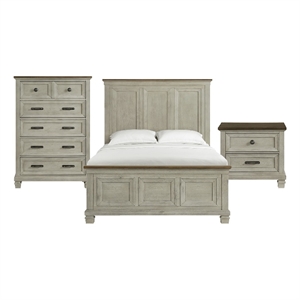 Picket House Furnishings Bloomfield Panel 3PC Bedroom Set - Medium Brown