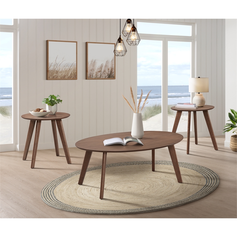Picket House Furnishings Nicco Three Pack Occasional Set in Walnut