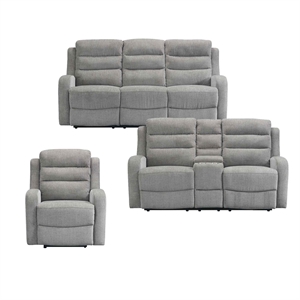 picket house furnishings bexley 3pc living room set - whiskers nature grey