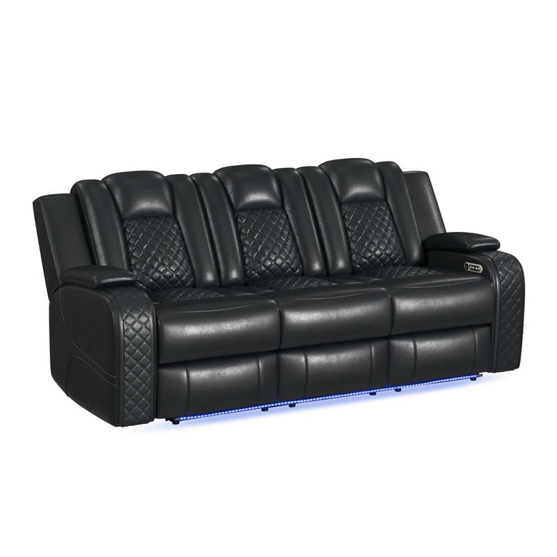 Picket House Furnishings Amias  3PC Living Room Set in Pebble Black