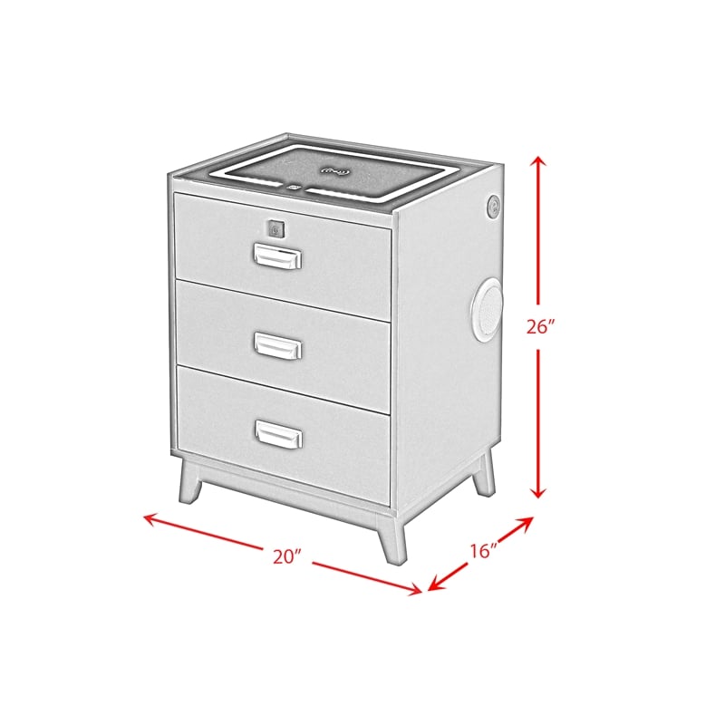 Picket House Furnishings Azura Nightstand with Electronic Features in Blue