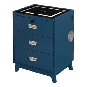 Picket House Furnishings Azura Nightstand with Electronic Features in Blue